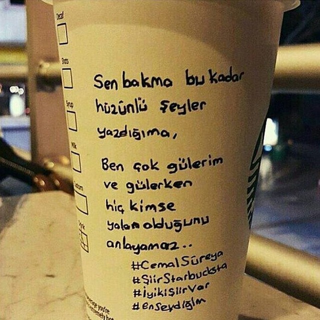 Kahveyi Ona Şiir Yazacak Kadar Çok Sevenler İçin 16 Şiir Starbucks'ta Örneği