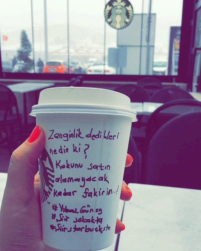 Kahveyi Ona Şiir Yazacak Kadar Çok Sevenler İçin 16 Şiir Starbucks'ta Örneği