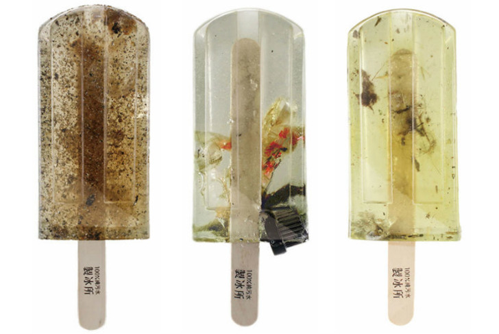 http://www.designboom.com/art/polluted-water-popsicles-06-08-2017/ | designboom