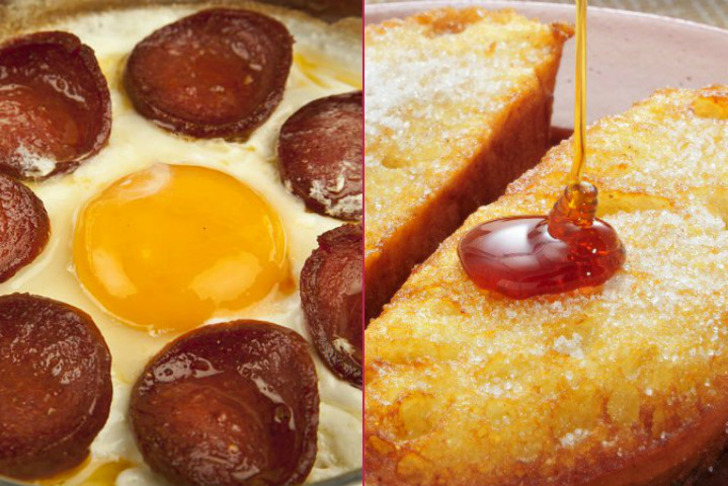Pazar Kahvaltısı: Sucuklu Yumurta, Yumurtalı Ekmek, Kayısı Reçeli, Bal-Kaymak, Demleme Çay