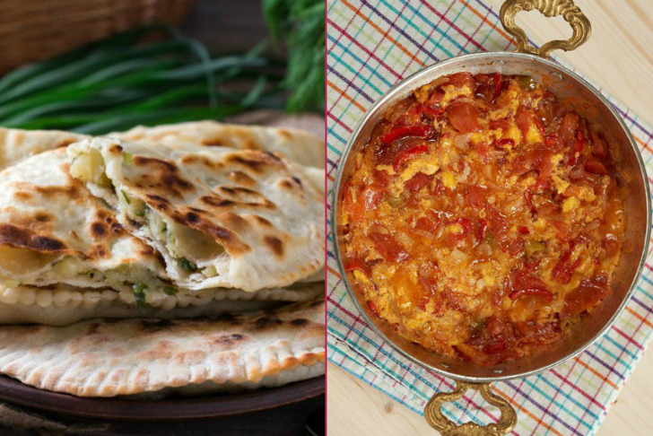 Köy Kahvaltısı: Patatesli Otlu Gözleme, Soğanlı Menemen, Keçi Loru, Bazlama, Demleme Çay