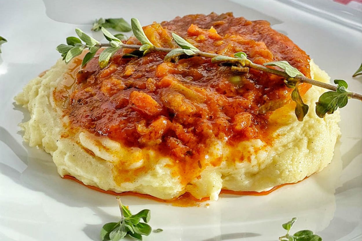 Daha Ne Olsun: Patates Püresi Eşliğinde Domates Soslu Biftek