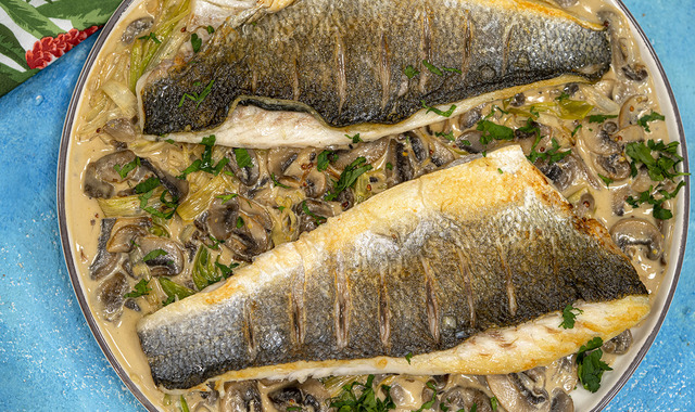 Protein ve Lif Zengini: Pırasa, Krema ve Mantarlı Levrek