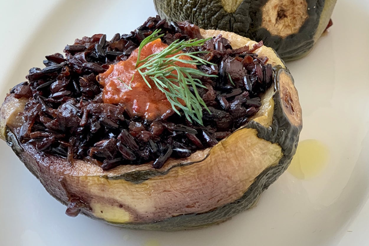 Glutensiz ve Vegan: Siyah Pirinçli Kabak Dolması