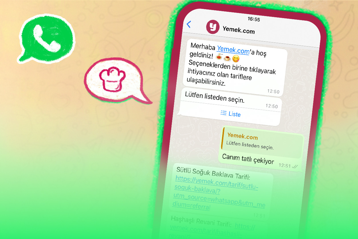 Türkiye’de Bir İlk: Yemek.com Bana Tarif Öner ile Artık WhatsApp’tayız!