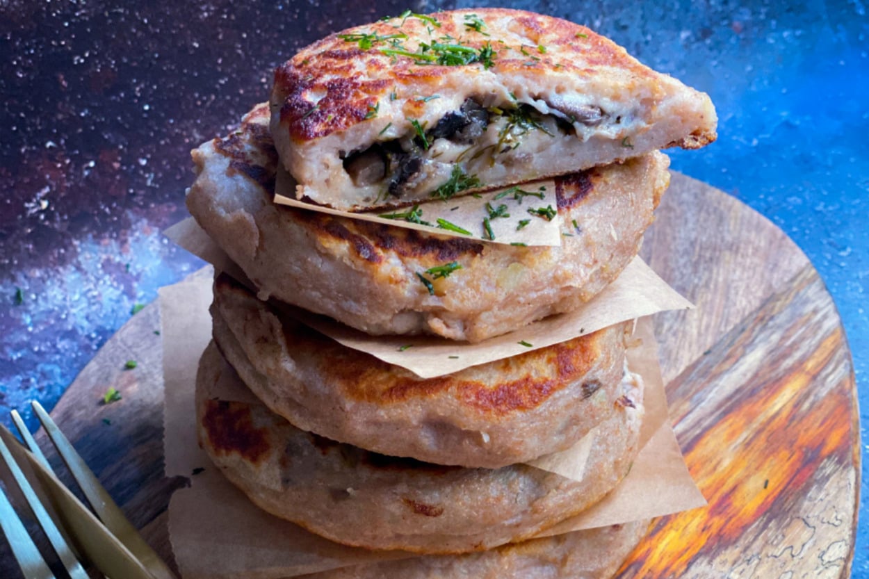 Vegan Lezzet: Mantar Dolgulu Patates Pankek