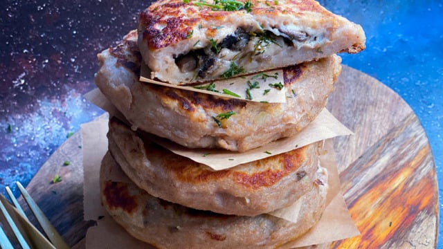 Vegan Lezzet: Mantar Dolgulu Patates Pankek