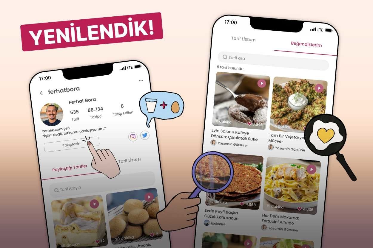 Tarif Arayan Artık Başka Yere Bakmayacak: Yemek.com Mobil Uygulaması Yenilendi!