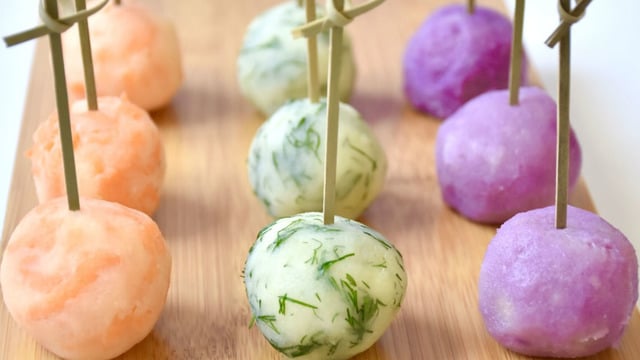 Sunumu Şık: Renkli Patates Topları