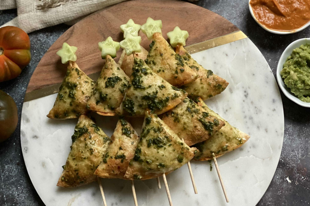 Ev Yapımı Pesto Sosla: Tavuklu Tortilla Ağaçları