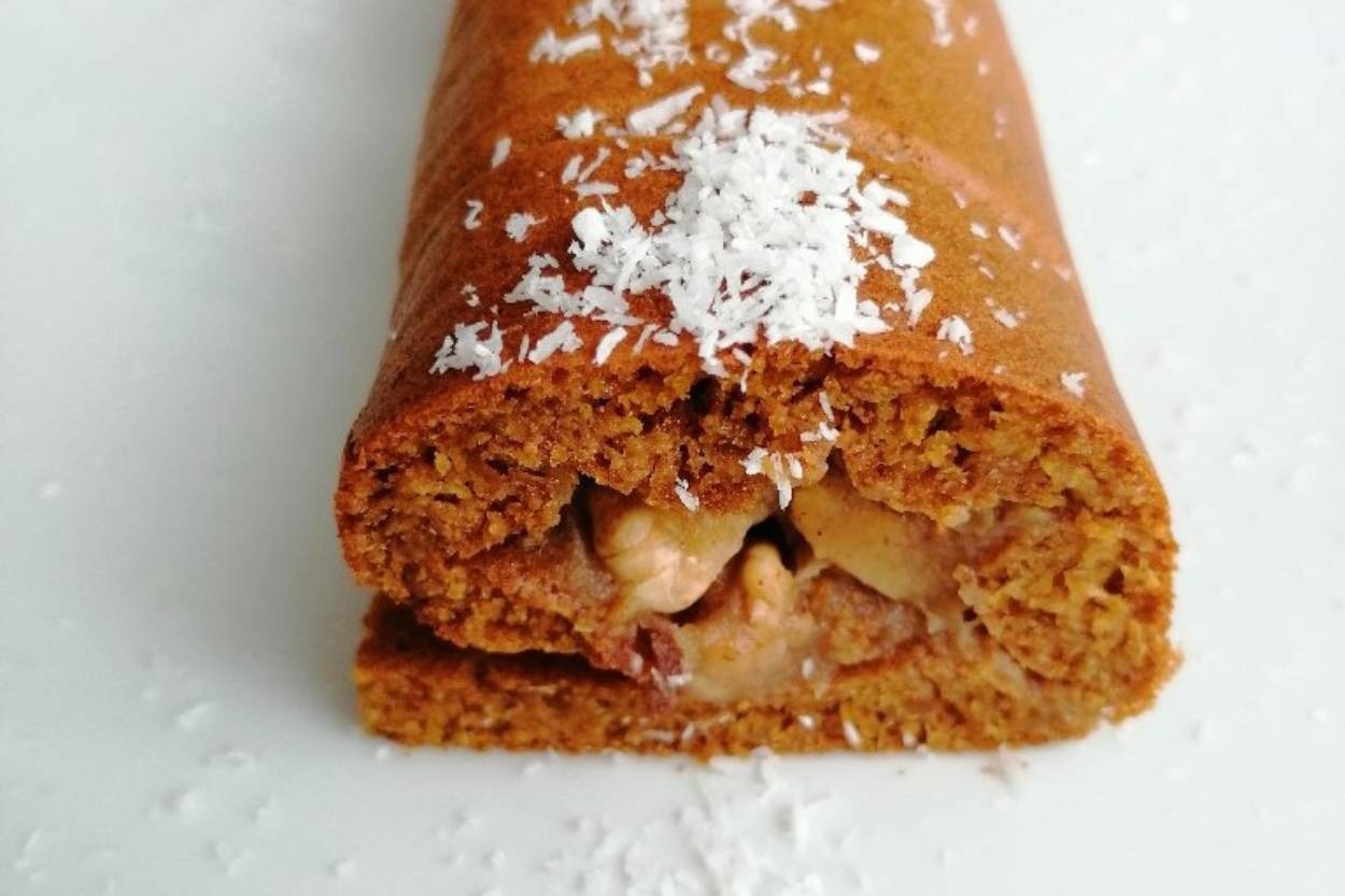 Dilim Dilim: Rafine Şekersiz Elmalı Rulo Kek