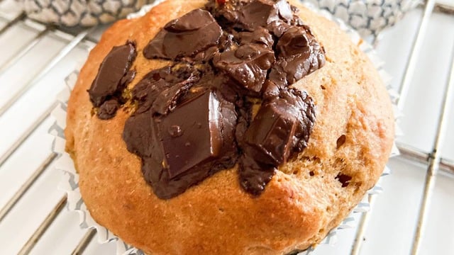 Rafine Şekersiz: Muzlu ve Bitter Çikolatalı Muffin
