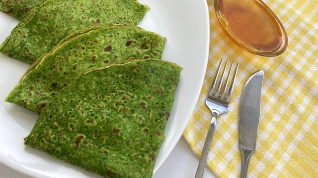 Yemyeşil Rengiyle: Ispanaklı Yeşil Krep