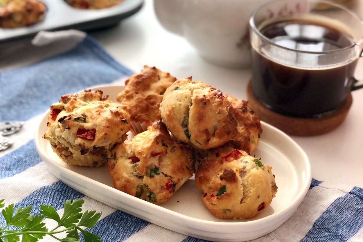 Cevizli Peynirli: Tuzlu Muffin