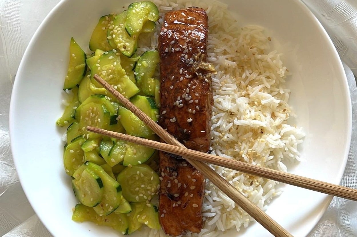 Nefis Uyum: Teriyaki Soslu Somon ve Kabak Kavurma