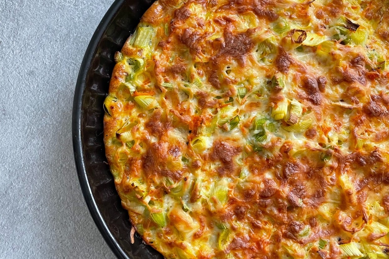 Çok Hafif: Pırasalı Peynirli Frittata