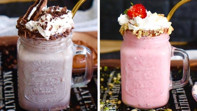 Az Malzemeyle: Bisküvili ve Çilekli Milkshake