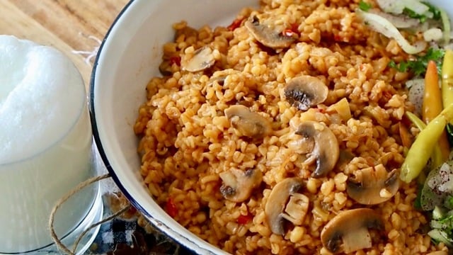 Şimdi Daha Lezzetli: Mantarlı Bulgur Pilavı