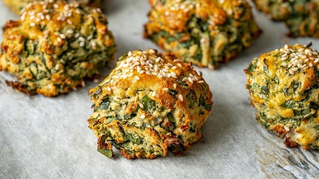 Üstelik Glutensiz: Ispanaklı Fit Poğaça