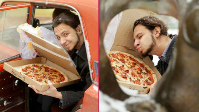 Kutusuna Gelinlik Giydirip Pizzayla Dünya Evine Giren Adam