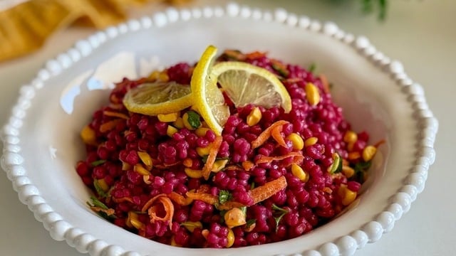 Rengi İştah Açar: Pancarlı Kuskus Salatası