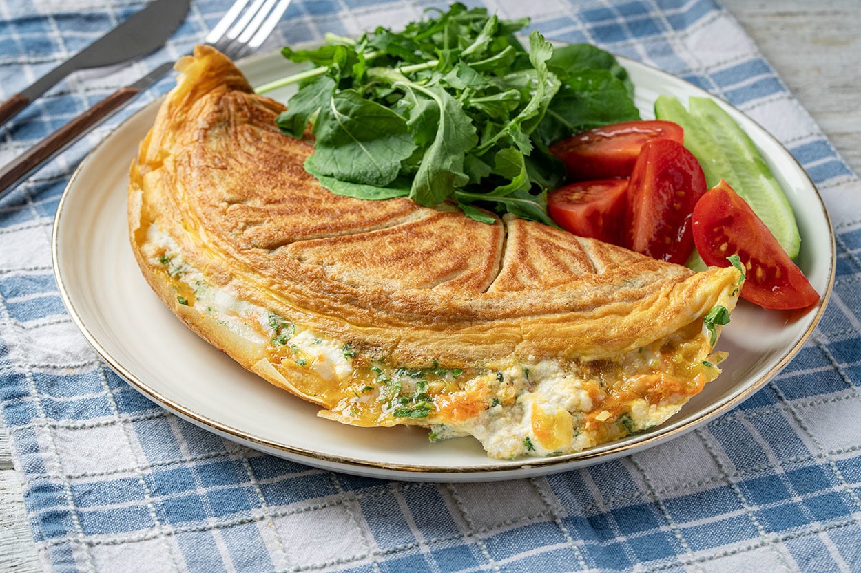 Tam Buğday Unundan: Sebzeli Yumurtalı Krep
