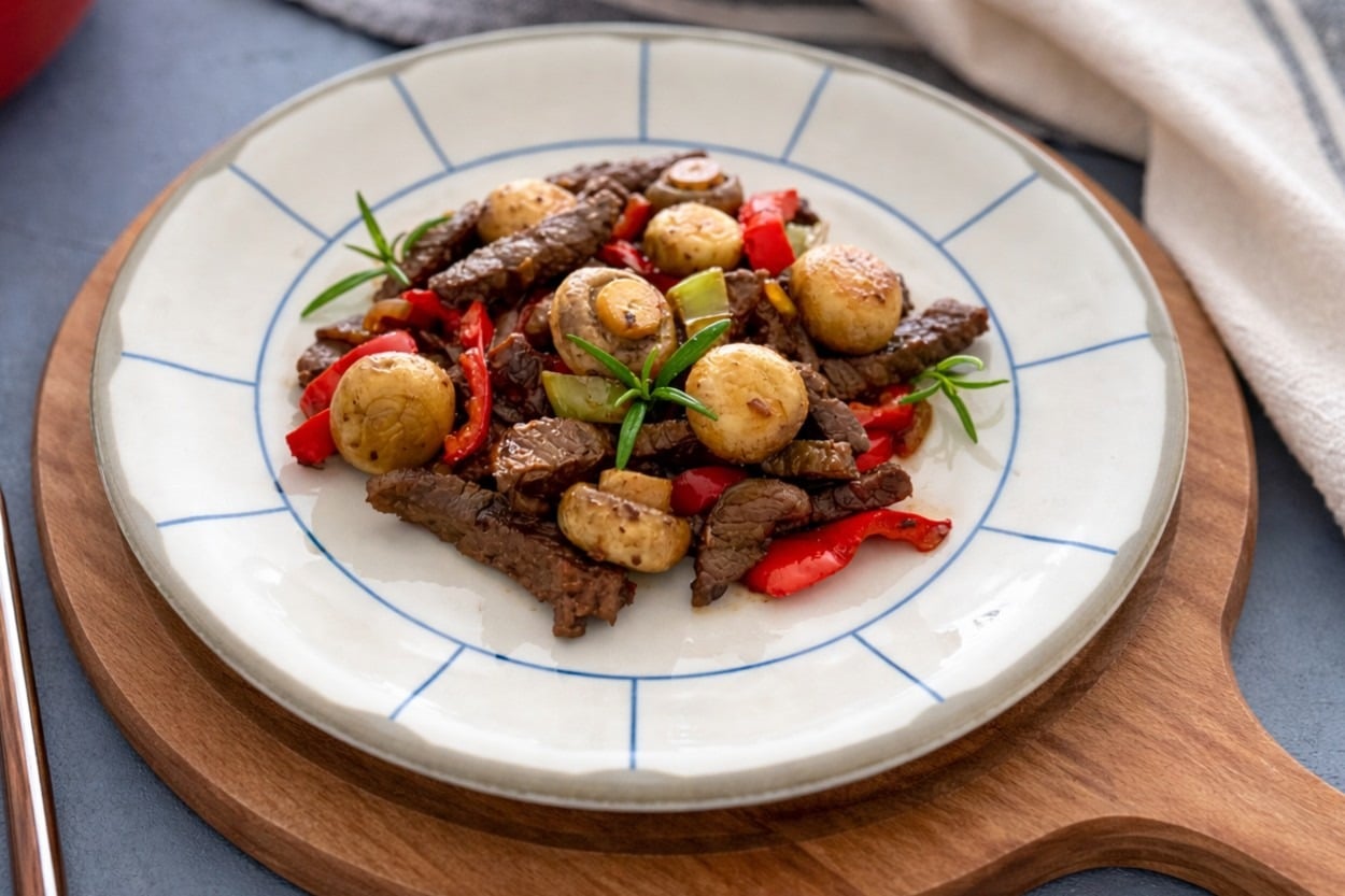 Protein Deposu: Biberli Mantarlı Et Sote