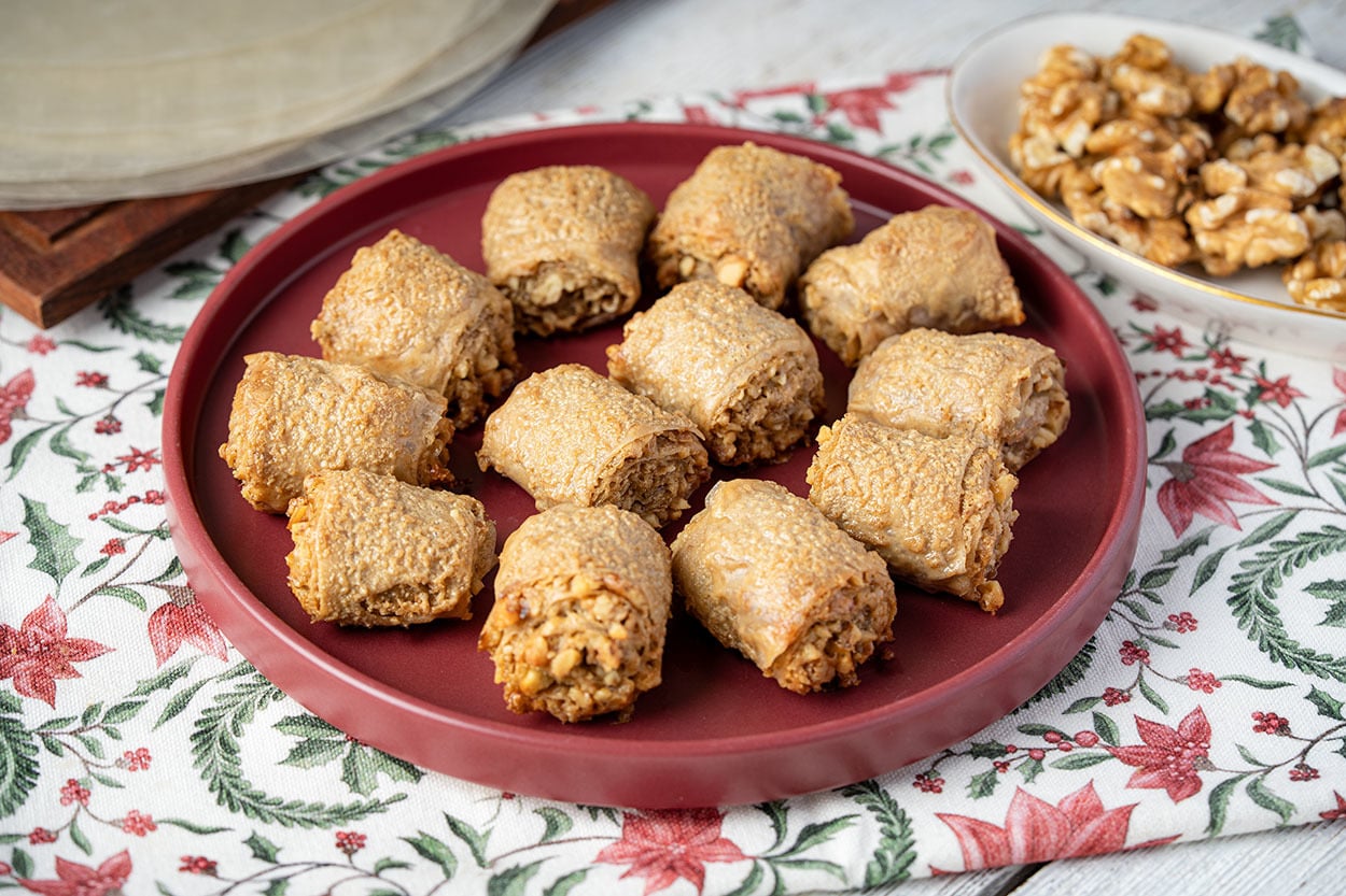 Glutensiz: Pirinç Yufkasından Cevizli Tahinli Kuru Baklava