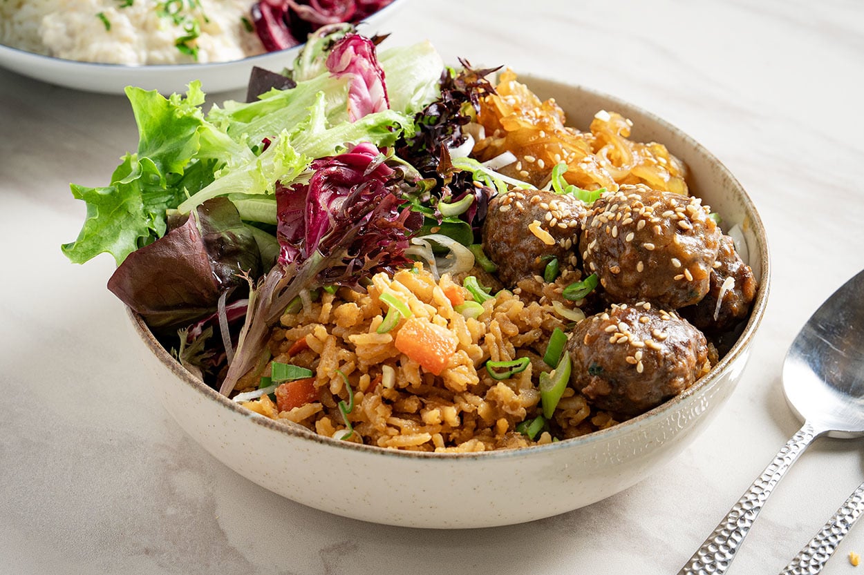 Uzak Doğu Esintili: Teriyaki Köfte Bowl