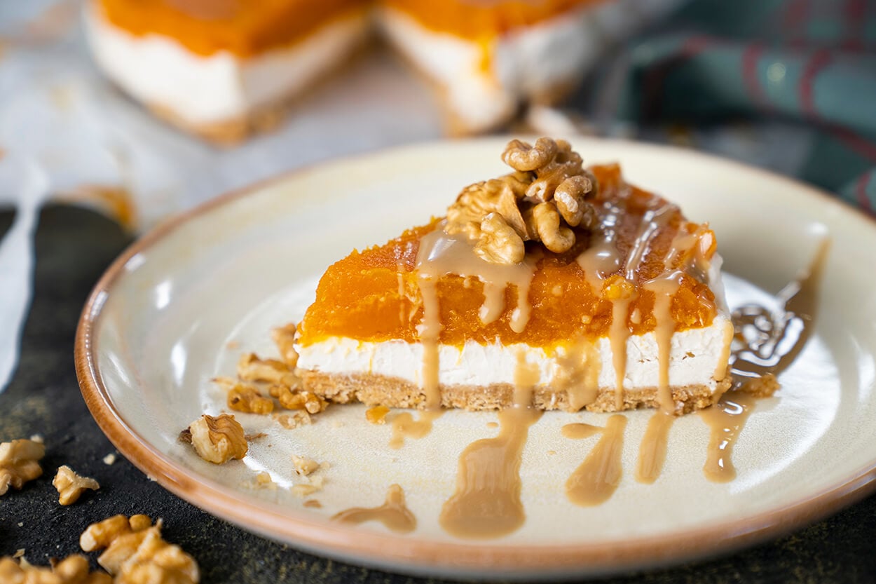 Hem de Yoğurtlu: Pişmeyen Bal Kabaklı Cheesecake