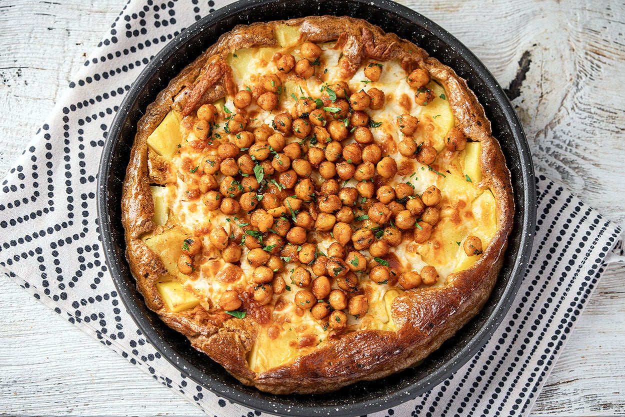 Akşam Yemeğine: Çıtır Nohutlu Fırında Patatesli Yumurta