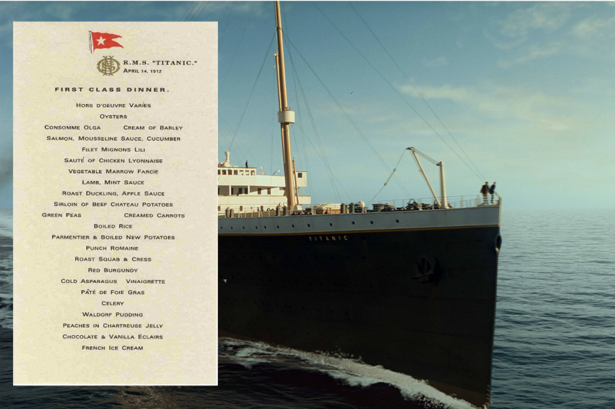 Binlerce İnsanın Son Yemeği Oldu: Titanic'in 15 Nisan 1912 Akşam Yemeği Menüsü