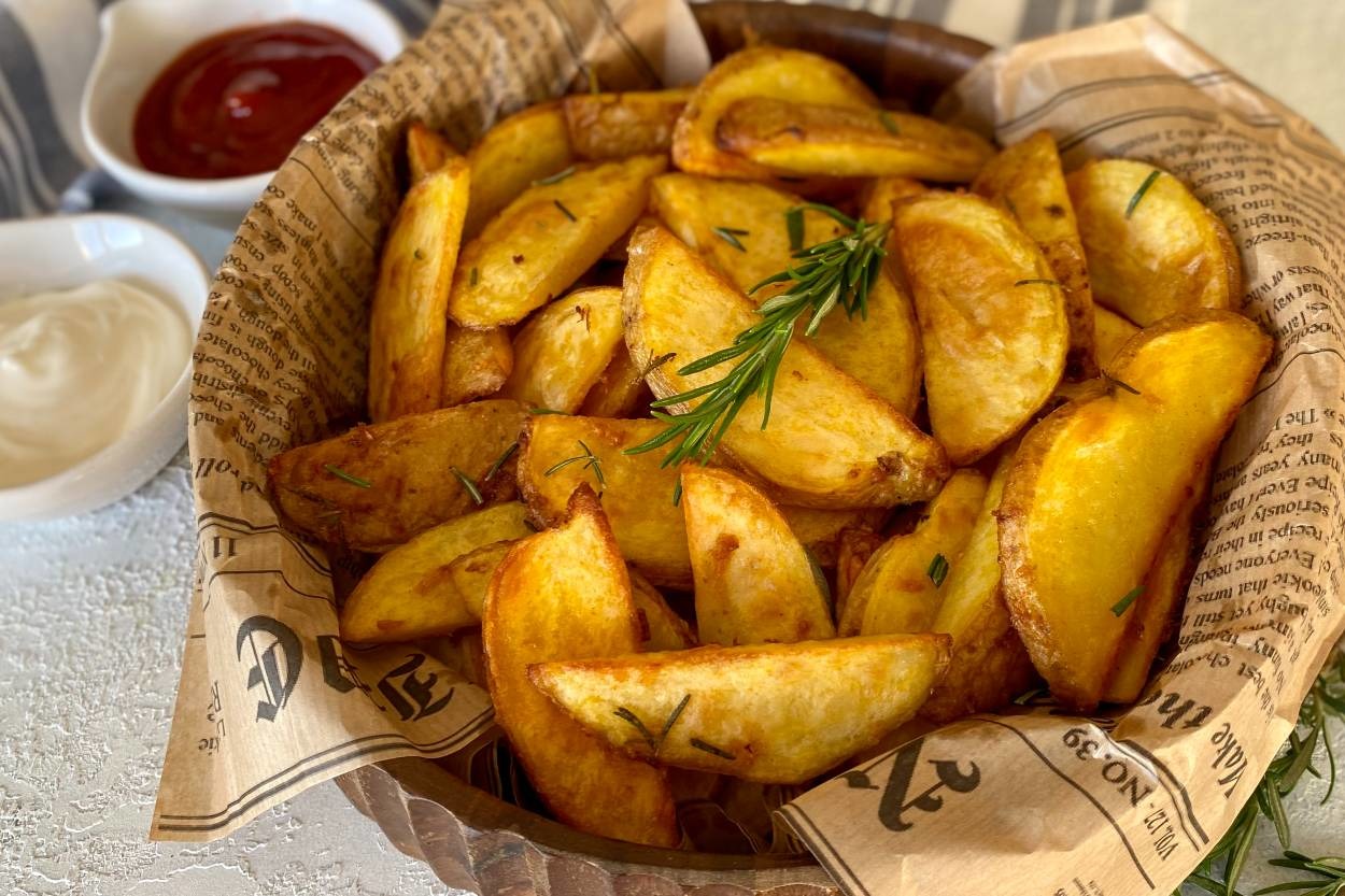 Sağlıklı Garnitür: Biberiyeli Sarımsaklı Fırın Patates